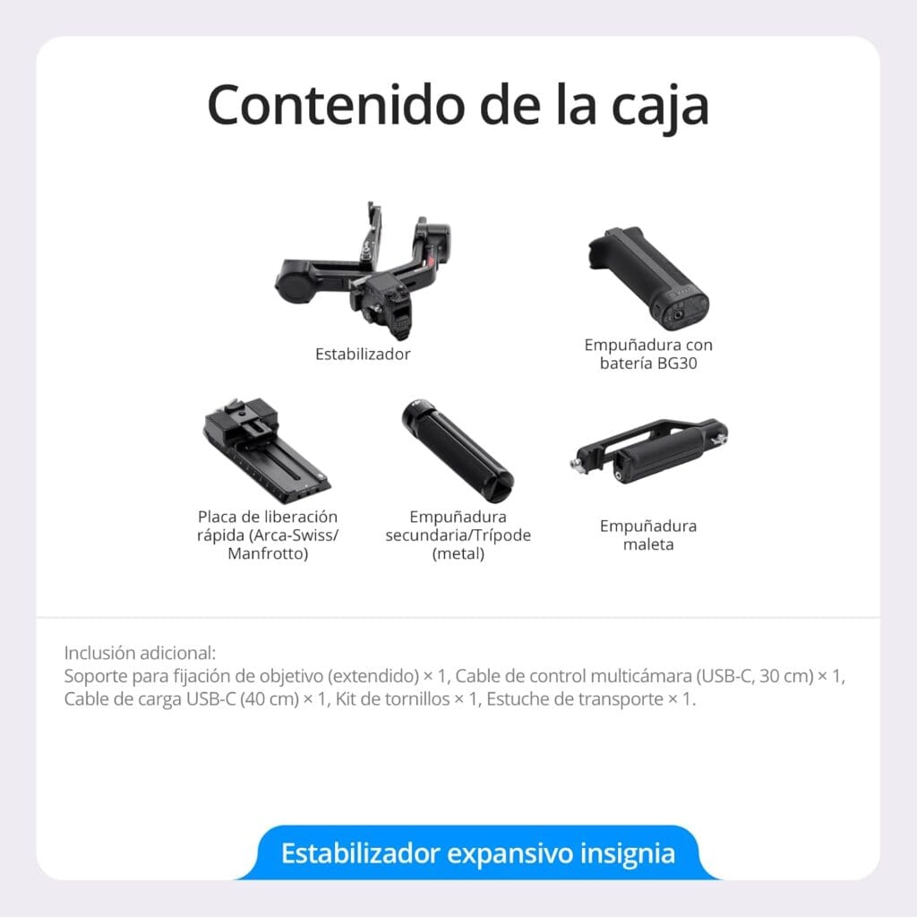 Gimbal DJI RS 4 Pro contenido de la caja